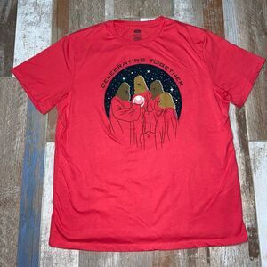 2022 Star Wars Shirt Adult Large Red Chewbacca Life Day Galaxys Edge Christmas